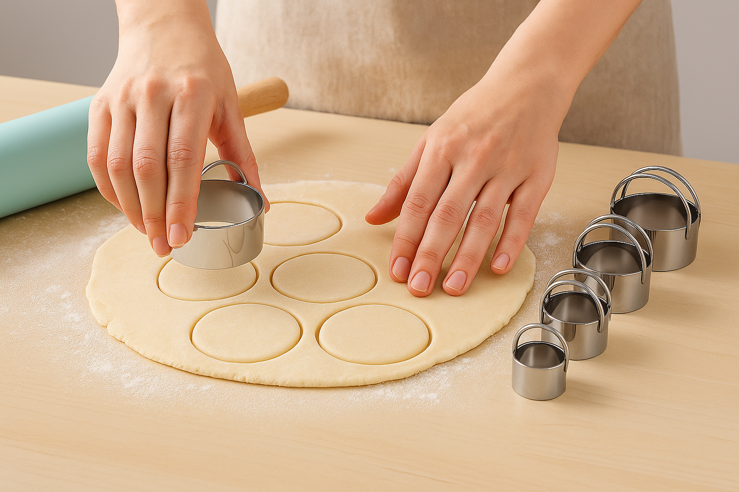 Pack 5 cortadores redondos acero inoxidable 🔥🔥