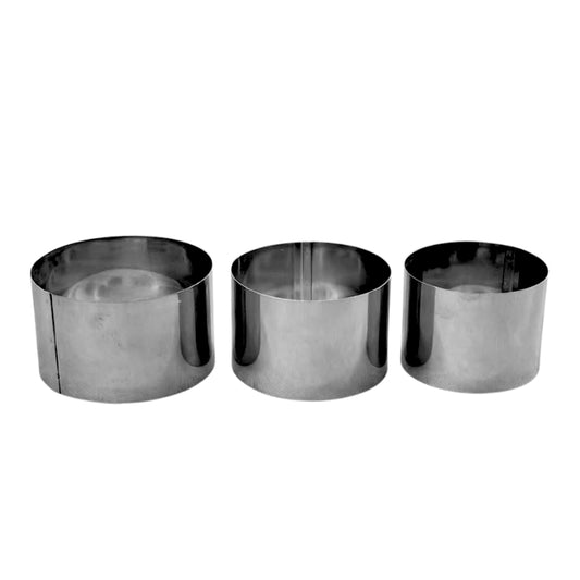 Set de 3 Aros Metálicos para Repostería 8, 9 y 10 cm x 6 cm
