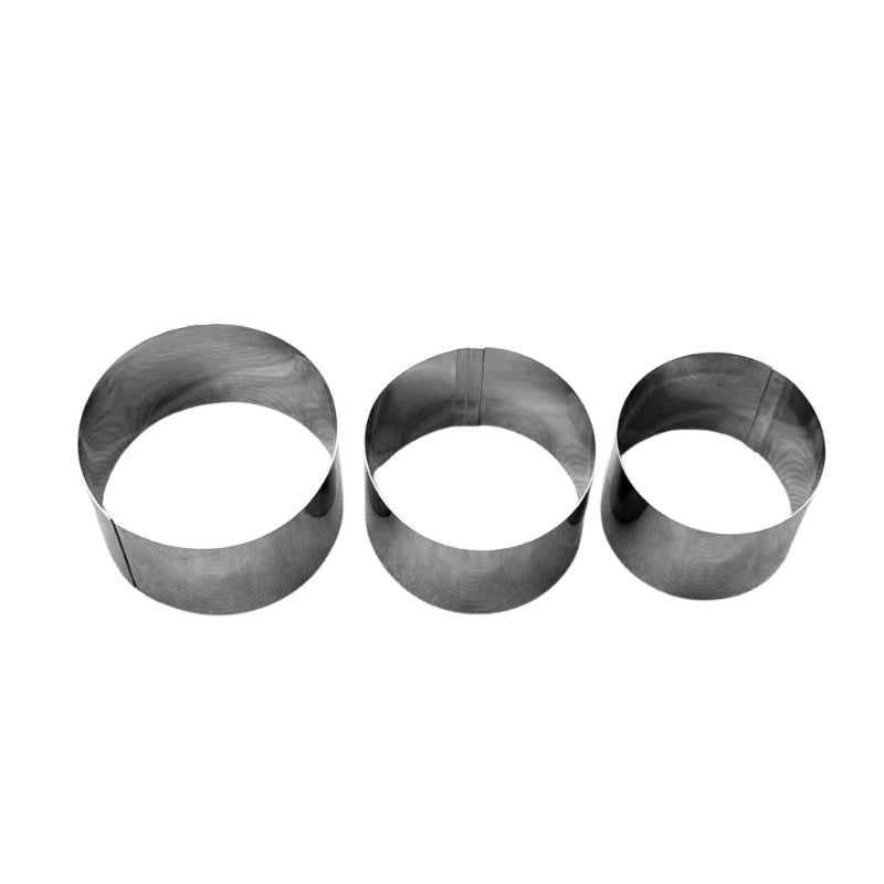 Set de 3 Aros Metálicos para Repostería 8, 9 y 10 cm x 6 cm