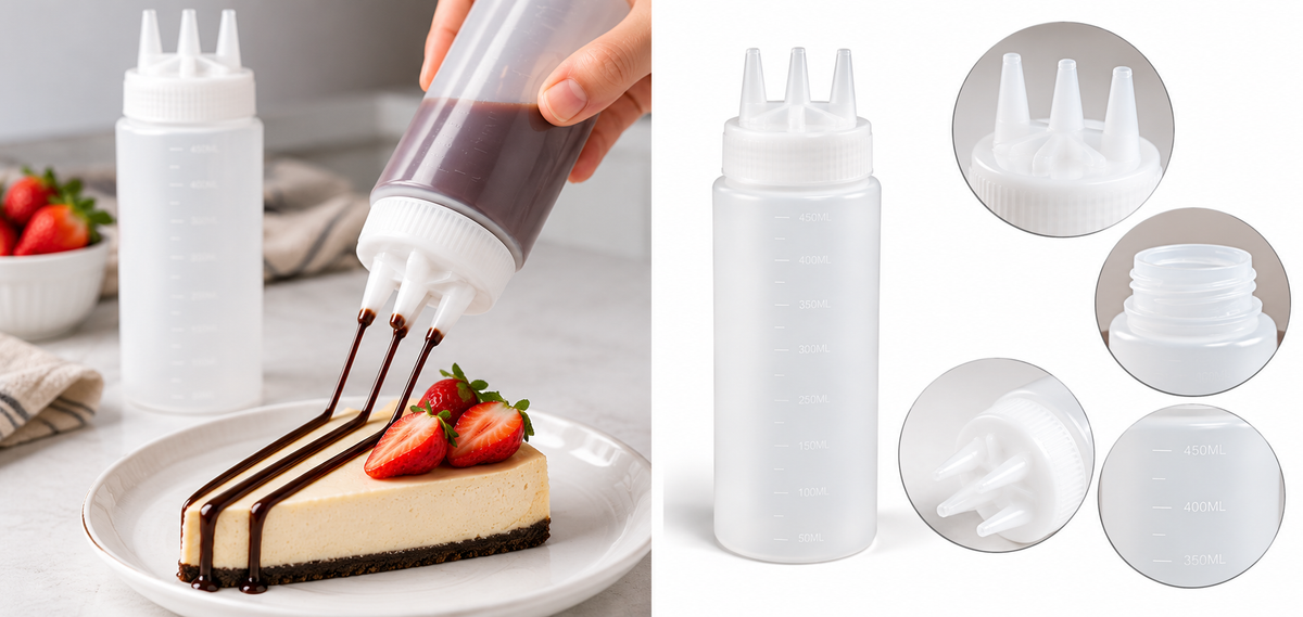 Botella para Almíbar y Repostería 450 ml – Pack 2