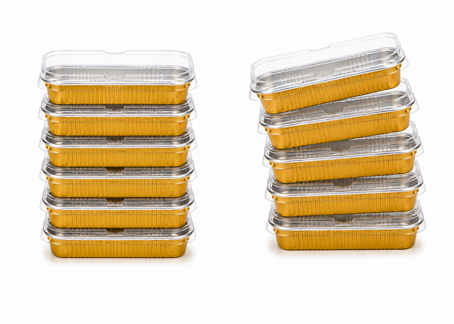 Molde Desechable de Aluminio Dorado con Tapa – Pack 6 Unidades