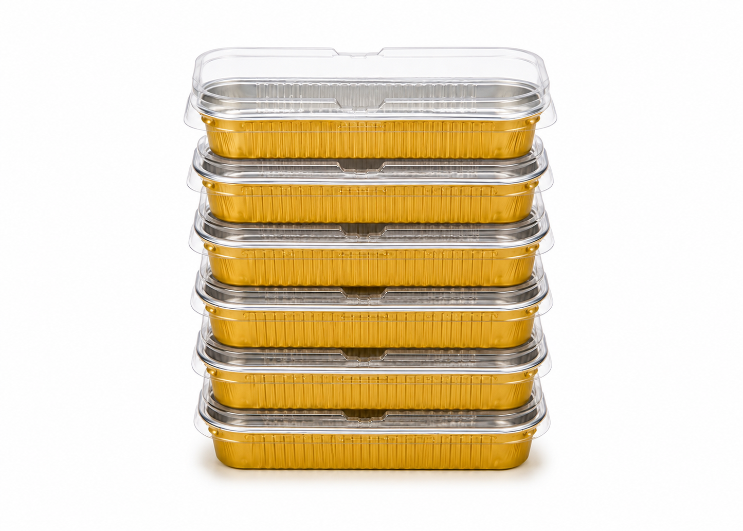 Molde Desechable de Aluminio Dorado con Tapa – Pack 6 Unidades